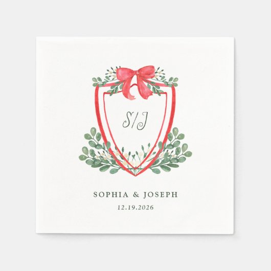 クリスマスプレゼント |お洒落休日結婚の スタンダードカクテルナプキン (正面)