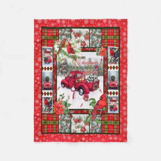 クリスマスプレゼント |これは私のクリスマス映画の時計 フリースブランケット (正面)