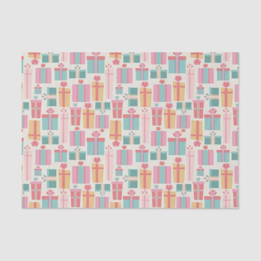クリスマスプレゼント アブストラクトパターン パステルカラー 薄葉紙 (正面)