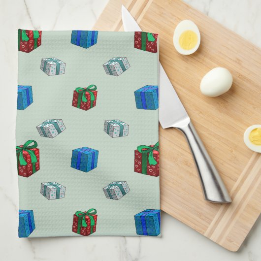 クリスマスプレゼント キッチンタオル (四つ折り)