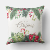 クリスマスプレゼント、キャンディーキャンとホリー クッション (裏面)