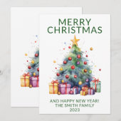 クリスマスプレゼント グリーンホリデー 招待状 (正面/裏面)