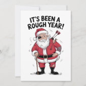 クリスマスプレゼント サンタクロース 今年は大変な年だった シーズンカード (正面)