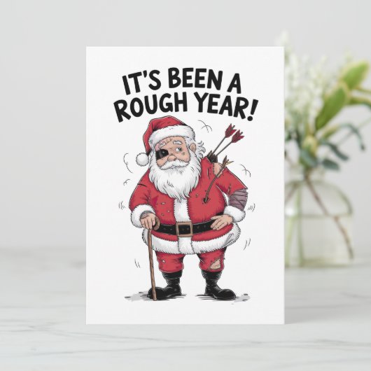 クリスマスプレゼント サンタクロース 今年は大変な年だった シーズンカード (スタンド正面)