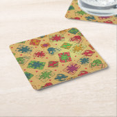 クリスマスプレゼント スクエアペーパーコースター (アングル)