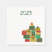 クリスマスプレゼント スタンダードカクテルナプキン (正面)