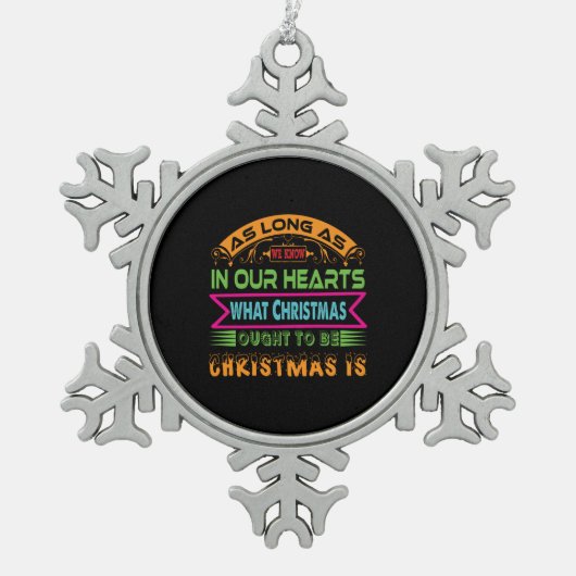 クリスマスプレゼント スノーフレークピューターオーナメント (正面)