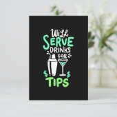 クリスマスプレゼント | バーテンダーがチップで飲み物をサービスします 出欠カード (スタンド正面)