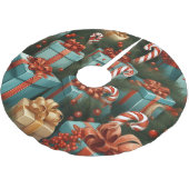 クリスマスプレゼント ブラッシュドポリエステルツリースカート (アングル)