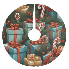 クリスマスプレゼント ブラッシュドポリエステルツリースカート