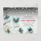 クリスマスプレゼント |ホリデーパーティー日付を保存 インビテーションポストカード (正面)