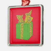 クリスマスプレゼント メタルオーナメント (左)