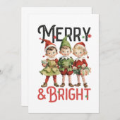 クリスマスプレゼント メリーアンドブライト 招待状 (正面/裏面)
