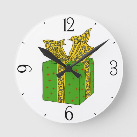 クリスマスプレゼント ラウンド壁時計 (正面)