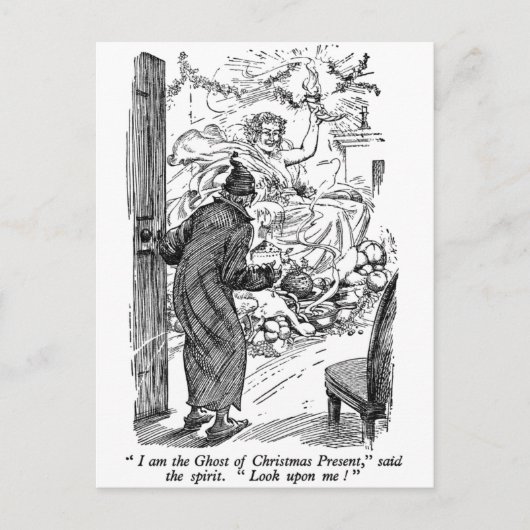 クリスマスプレゼント(文字と) シーズンポストカード (正面)