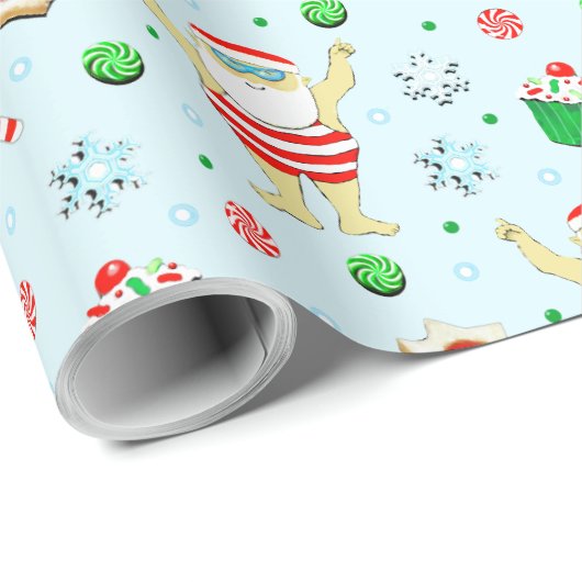 クリスマスプレゼント 水泳 ラッピングペーパー (ロールコーナー)