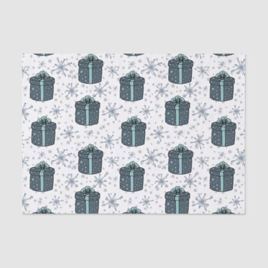 クリスマスプレゼント（青） 薄葉紙 (正面)
