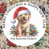 クリスマスプレゼントfor Your Goldenラブラドール ラウンドシール