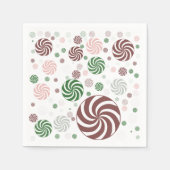 クリスマスプレッツェルパターン – フェスティバルグルメホリデー スタンダードカクテルナプキン (正面)