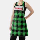 クリスマスプレッドエプロン、名前をカスタムするグリーンブラック エプロン (インサイチュ)