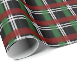 クリスマスプレッドグリーンとレッドブラック ラッピングペーパー