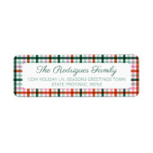 クリスマスプレッドグリーンピンク&レッド差出人住所 ラベル (正面)