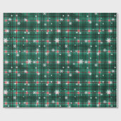 クリスマスプレッドグリーンレッドスノーフレークのパターン ラッピングペーパー (フラット)