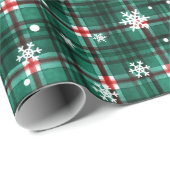 クリスマスプレッドグリーンレッドスノーフレークのパターン ラッピングペーパー (ロールコーナー)