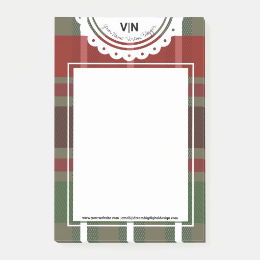 クリスマスプレッドグリーンレッドレースイニシャル事業 ポストイット (正面)