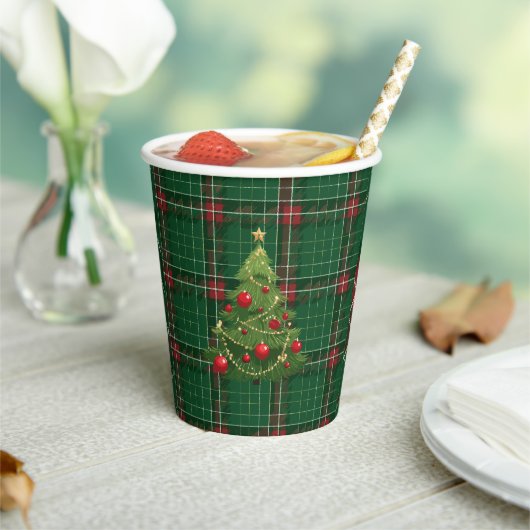 クリスマスプレッドグリーン、赤 紙コップ (インサイチュ)
