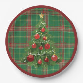 クリスマスプレッドグリーン、赤、金ゴールド ペーパープレート (正面)