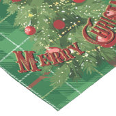 クリスマスプレッドグリーン(赤、金ゴールド、白) ロングテーブルランナー (コーナー)