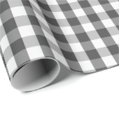 クリスマスプレッドグレーと白バッファローチェック ラッピングペーパー (ロールコーナー)