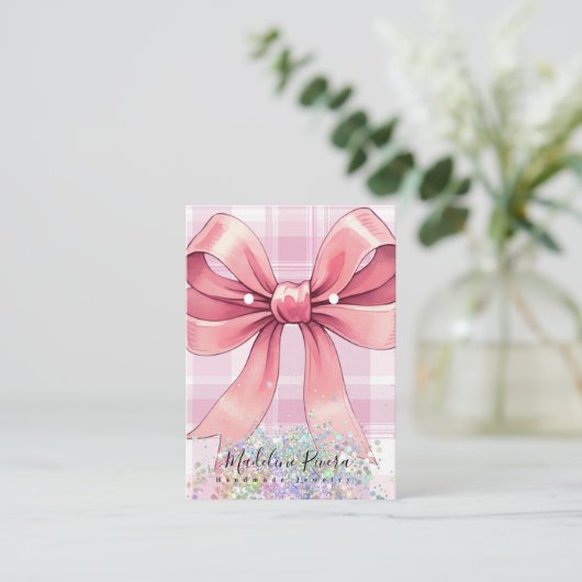 クリスマスプレッドコケットピンクイヤリングディスプレイカード コーリングカード (スタンド正面)