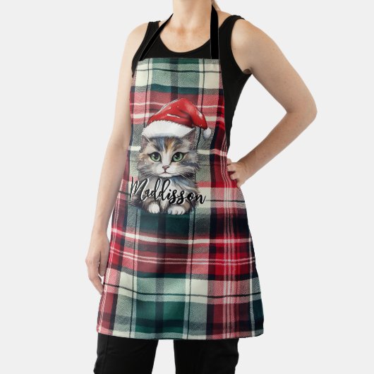 クリスマスプレッドサンタキャットの名前 エプロン (インサイチュ)