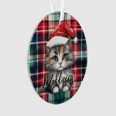 クリスマスプレッドサンタキャットの名前 オーナメント (正面)