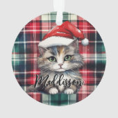 クリスマスプレッドサンタキャットの名前 オーナメント (裏面)