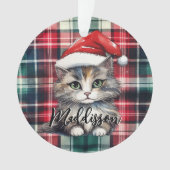 クリスマスプレッドサンタキャットの名前 オーナメント (正面)