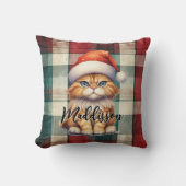 クリスマスプレッドサンタキャットの名前 クッション (正面)