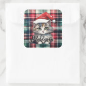 クリスマスプレッドサンタキャットの名前 スクエアシール (バッグ)