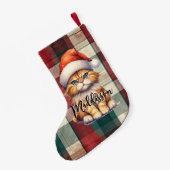 クリスマスプレッドサンタキャットの名前 スモールクリスマスストッキング (裏面 (吊り時))