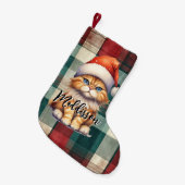 クリスマスプレッドサンタキャットの名前 スモールクリスマスストッキング (正面 (吊り時))