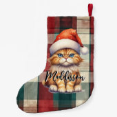 クリスマスプレッドサンタキャットの名前 スモールクリスマスストッキング (裏面)