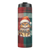 クリスマスプレッドサンタキャットの名前 タンブラー (正面)