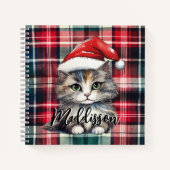 クリスマスプレッドサンタキャットの名前 ノートブック (正面)