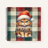 クリスマスプレッドサンタキャットの名前 ノートブック (正面)