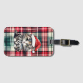 クリスマスプレッドサンタキャットの名前 ラゲッジタグ (正面横)