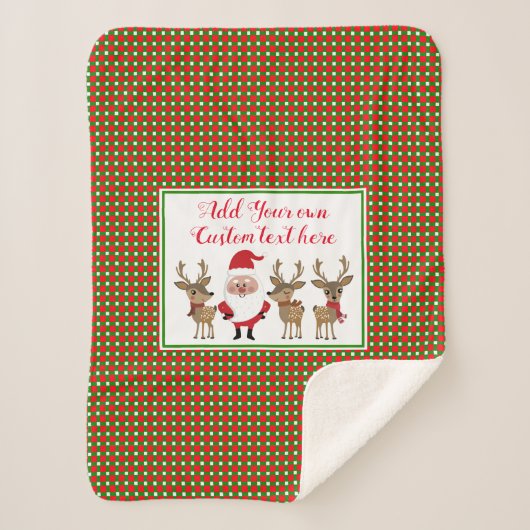 クリスマスプレッドサンタトナディアアドカスタム文字 シェルパブランケット (正面)