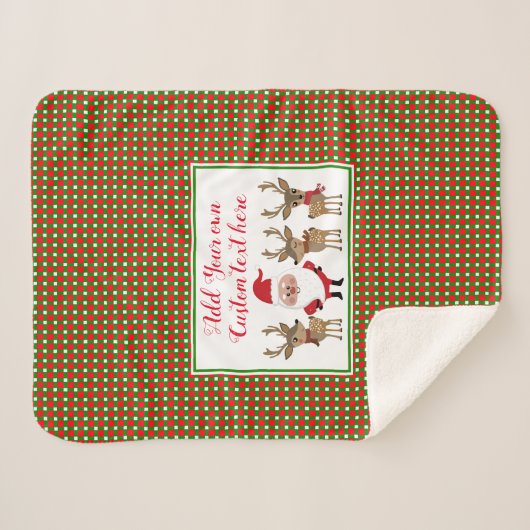 クリスマスプレッドサンタトナディアアドカスタム文字 シェルパブランケット (正面(横))