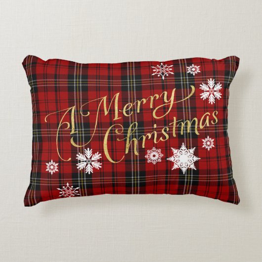 クリスマスプレッドスノーフレーク枕 アクセントクッション (正面)